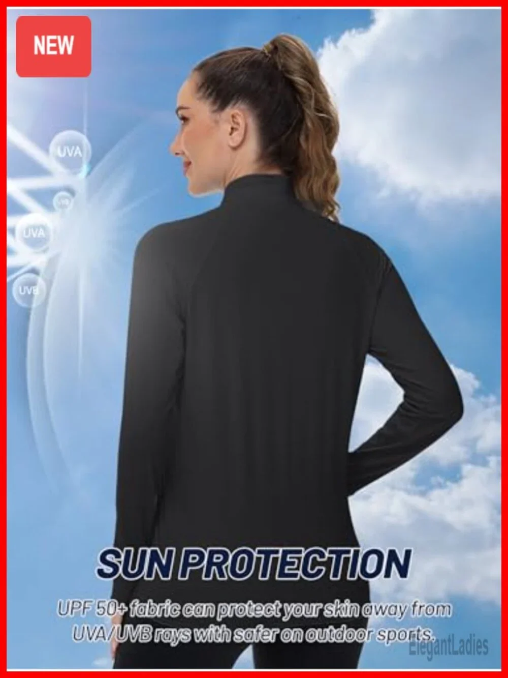 Women's Lightweight Athletic Jacket UPF 50+ Long Sleeve Sun Shirt Zip Up